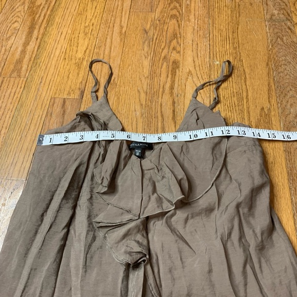 Dynamite Clover Ruffle Cami Top Taupe/Beige XS - Picture 6 of 7